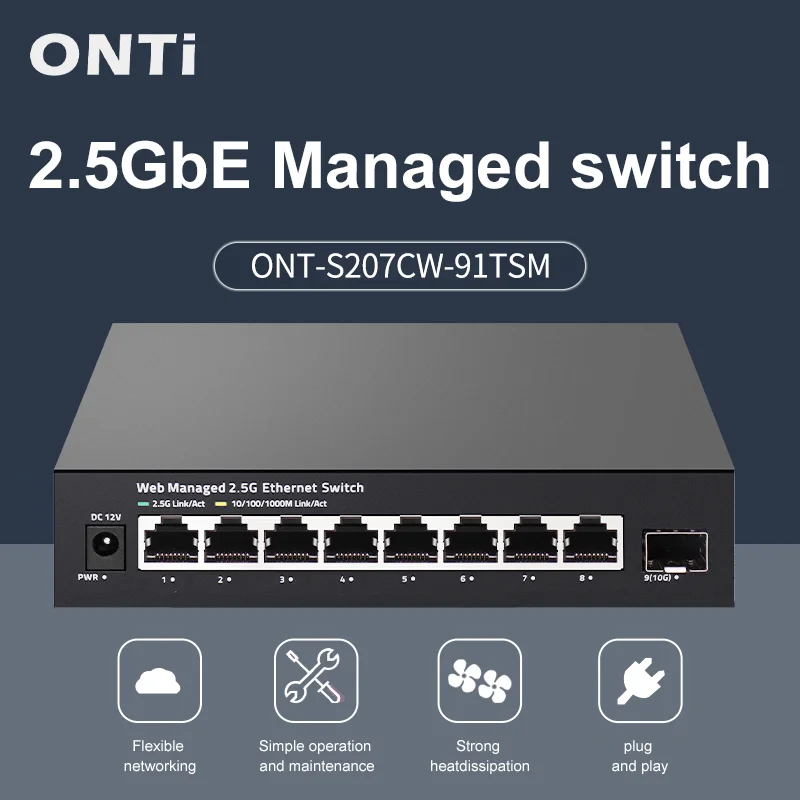 Sfp+ 10G Managed Switch 8 Port - ONTi Switch Gerenciado 2.5GbE 8 Portas