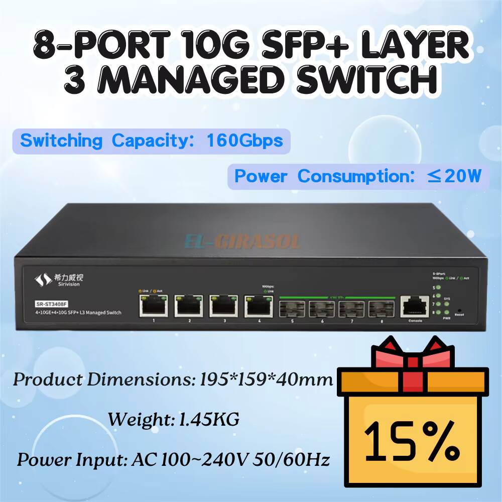 Switch de Fibra Gerenciado L3  - Sfp+ 10G Managed Switch 8 Port avaliação e preço